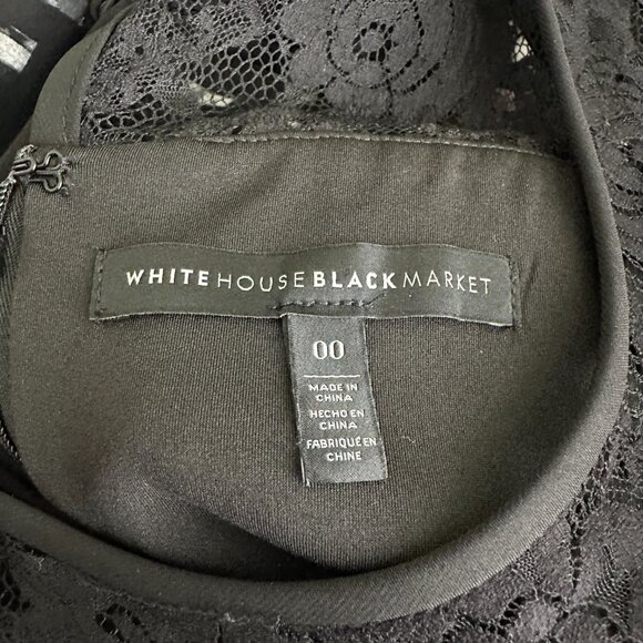 White House Black Market Floral Print Fit and Flare Dress Black 00 #BAG10 - Picture 7 of 11